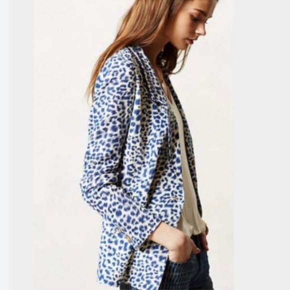 Cartonnier blue leopard blazer - Picture 2 of 10